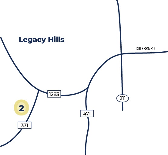Map-LegacyHills Visual Directions to the Legacy Hills community in San Antonio