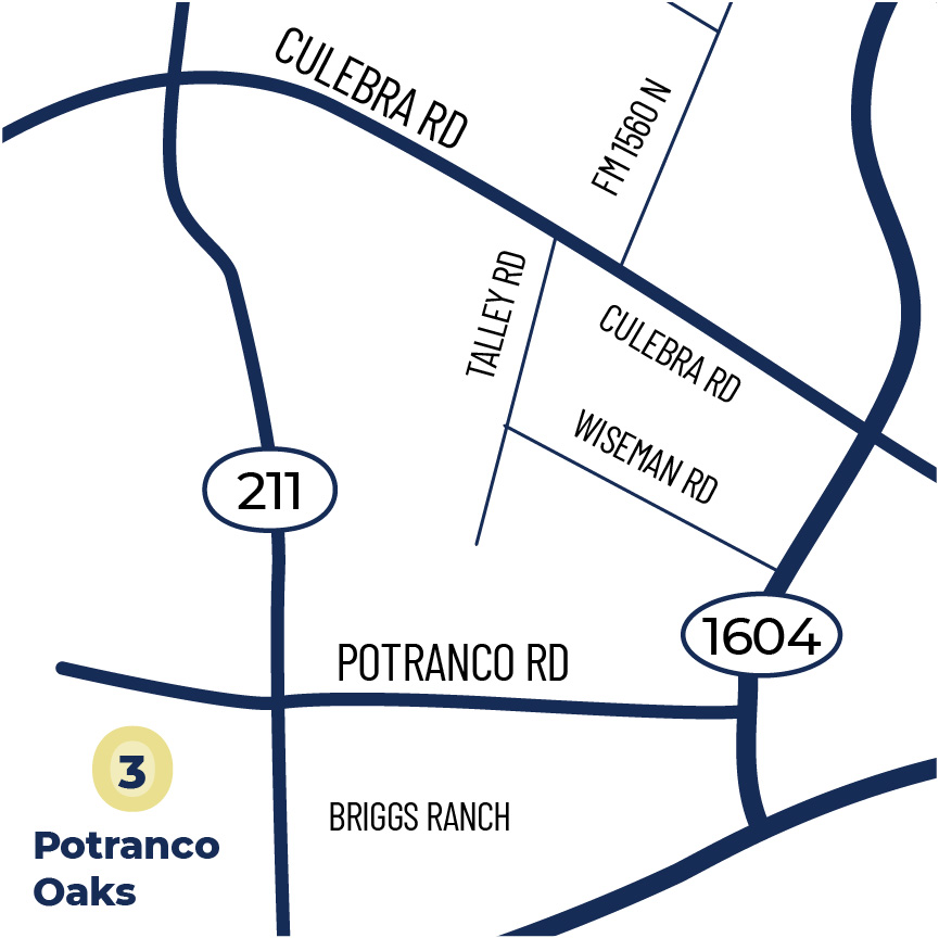 Map-PotrancoOaks Visual Directions to the Potranco Oaks community in San Antonio